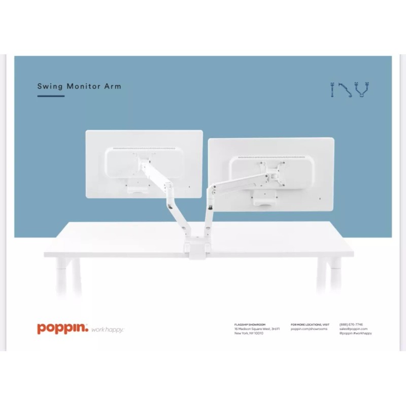 Poppin Swing Double Monitor Arm