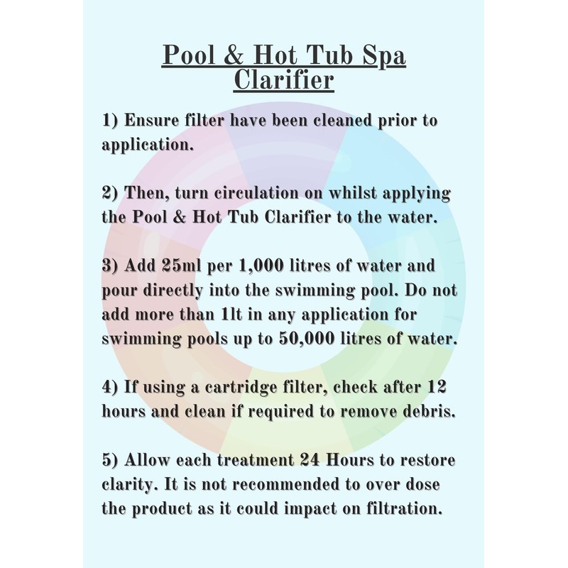 Pool & Hot Tub Spa Clarifier 1 Litre - Water