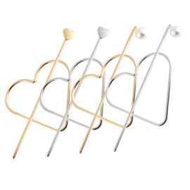 Healvian 4pcs Vintage Heart Hair Drops Elegant Hair Sticks Sweet and Simple for Women for Updos and Chignons