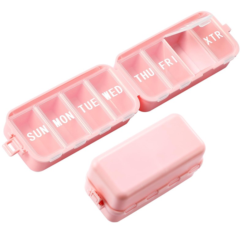 NW Foldable Weekly Pill Organizer Large,Cute & Portable Pill Box