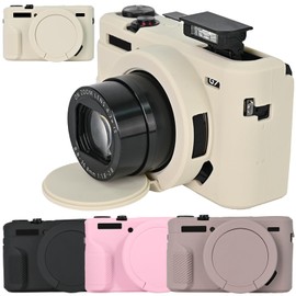 Funda Canon G7x Mark ii, Cubierta de Silicona para CáMara, con Cubierta de Lente ExtraíBle, Resistente A CaíDas, Polvo y ArañAzos, Se Aplica A Canon Funda de Silicona para Canon G7x Mark ii(Blanco)