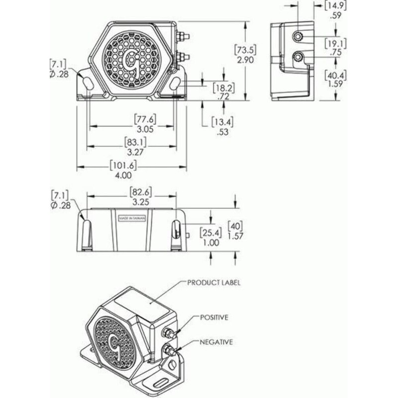 Grote 73040 Electronc Back Up Alarm