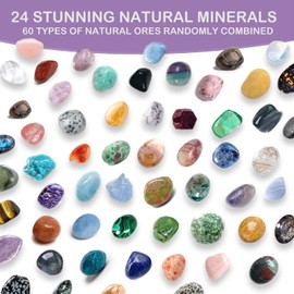 SparklexLab Advent Calendar 2023 - Crystal Advent Calendar for Adults Teens Girls Boys with 24 Gemstones to Open Each Day - Natural Mineral & Crystal for Learning