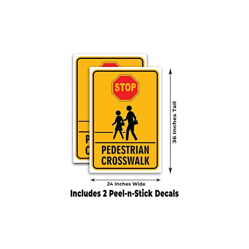 Stop Pedestrian Crosswalk (24" X 36") Standard A-Frame Signicade, Includes