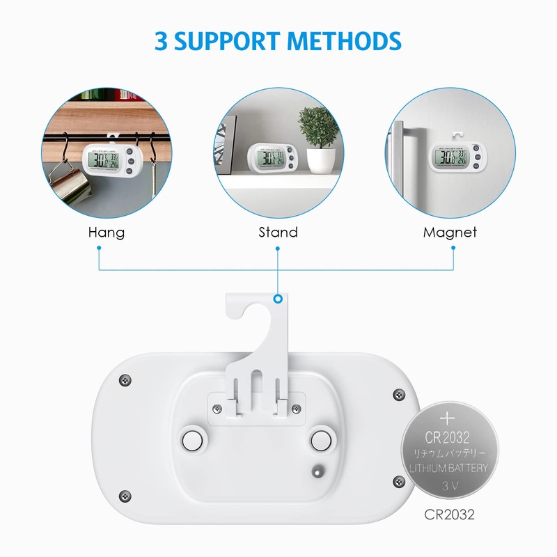 Upgraded AMIR Refrigerator Thermometer, Waterproof Mini Freezer Thermometer, Digital Thermometer
