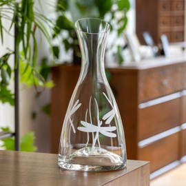 Rolf Glass Dragonfly 37.25oz Wine Carafe | Lead-Free Diamond-Engraved Glassware | Elegant Wine Decanter For Any Occasion