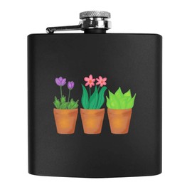6oz (170ml) 'Plants in Pots' Pocket Hip Flask (HP00038071)