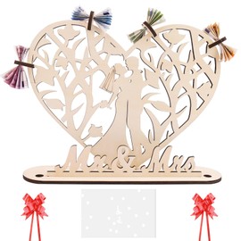 ENLACE Love Wedding Gift Wood, Money Gift Wedding Wooden Mr & Mrs Decorative Wedding, Unique Wedding Gifts for Bride and Groom, Wedding Money Gift, Money Gifts for Wedding with Heart
