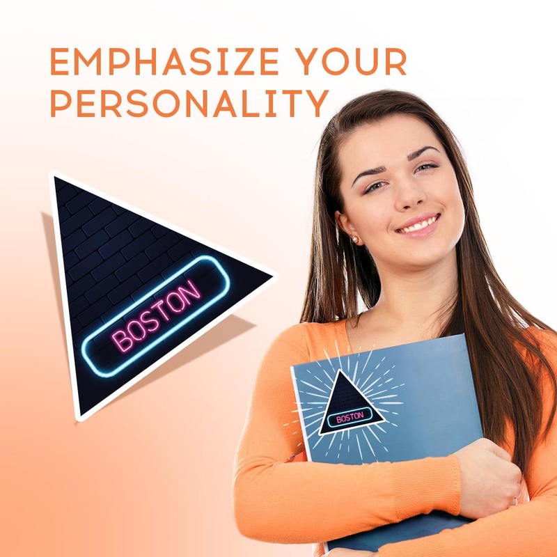 Vinyl Triangle Stickers (Set of 4) 10cm - Neon Sign