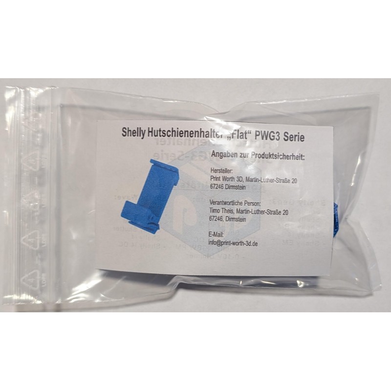 DIN Rail Holder "Flat" for 18 Shellys: 1 Gen3,1PM Gen3,2PM