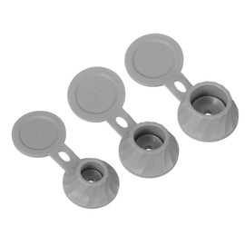 uxcell 3 Pcs Bottle Emptying Caps 3 Sizes Shampoo Upside Down Flip It Bottle Caps Kit Inverted Leak-Proof Cap for Shower Gel Bottles Lotions Shampoos Kitchen Condiments, Grey