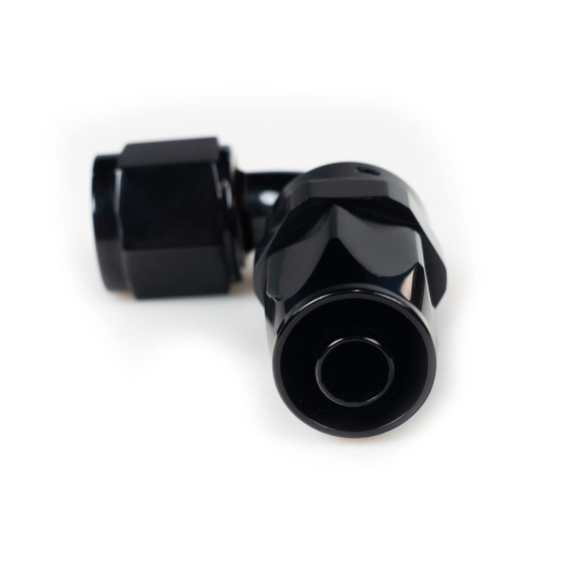 System1 Designs -8AN Black Anodized Swivel 90 Degree Hose End
