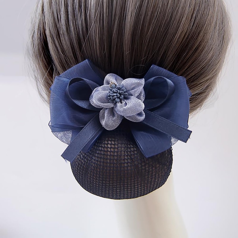 GLOBAL BOX Ribbon Barrette with Net for Easy Hair Combos