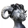 GIFTSHOP101 Silver Raven Ram Horn Headband with Steampunk Mouth Mask