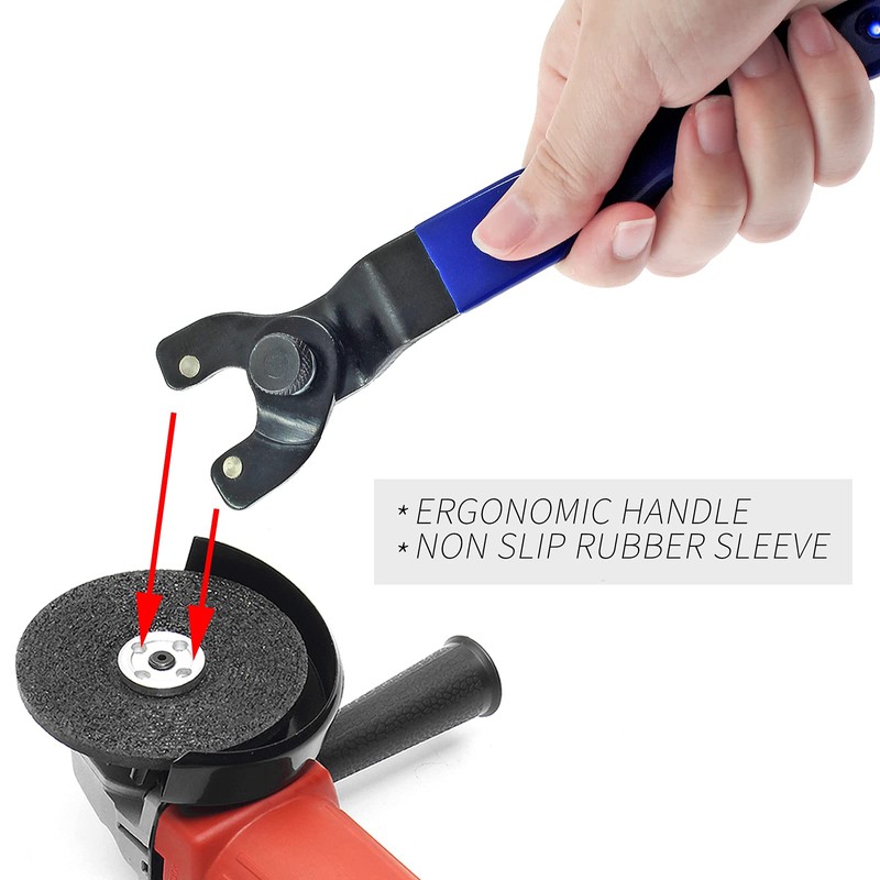 Cionyce Adjustable Pin Spanner Wrench Lock-Nut Angle Grinder Wrench for