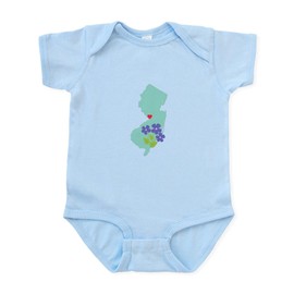 CafePress New Jersey State Outline Violet Flower Body Suit Cute Infant Bodysuit Baby Romper