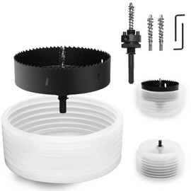 6-1/2" | 165mm Hole Saw for Recessed Lights,6-1/2" Bi-Metal Hole Cutter with Dust Bowl Include Hex Shank & SDS Plus for LED Recessed Ceiling Lighting and Wood Metal Drywall Can Lights