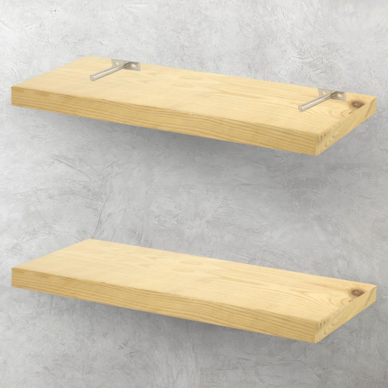 QWORK Pack of 8 75mm Invisible Shelf Brackets, T Shape