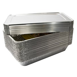 eHomeA2Z (30 Pack) Heavy Duty Full Size Disposable Aluminum Foil Steam Table Pans With Foil Lids for Cooking, Roasting, Broiling, Baking - 21 x 13 x 3 (30, Full-Size w/Lids)