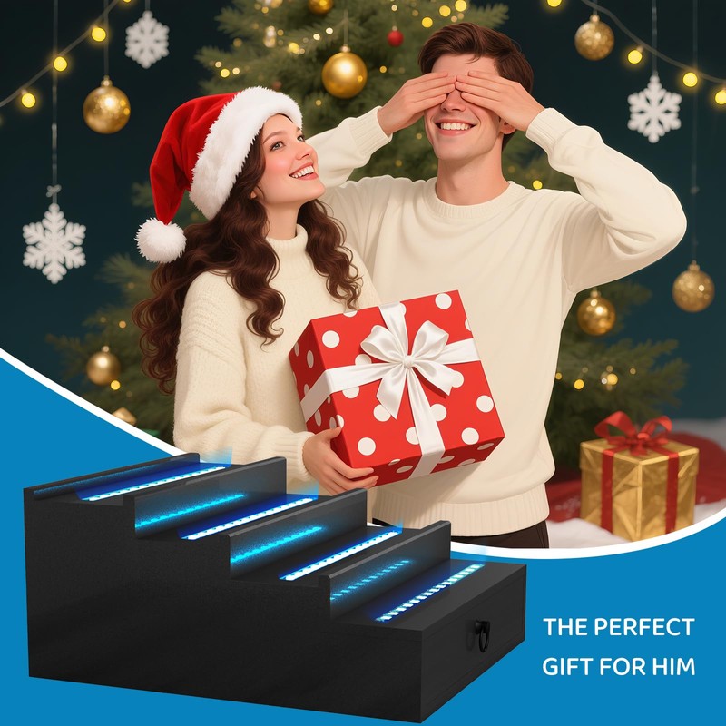 RGB LED Lighting Perfume & Cologne Organizer for Men with