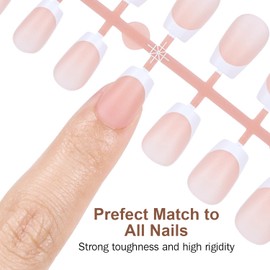 French Tip Press on Nails for Women - 150 pcs 15 Sizes Combined with Soft Gel Nail Tips Coffin Shape Brown Press on Nails Extra Short For DIY, Manicure, Nails Art, Fake Nails Tips by Nelle Baker