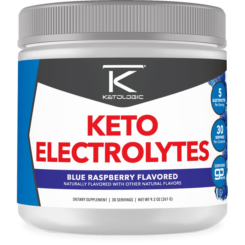 Ketologic- Polvo de Electrolito Keto (Frambuesa Azul) 30 Porciones Mezcla