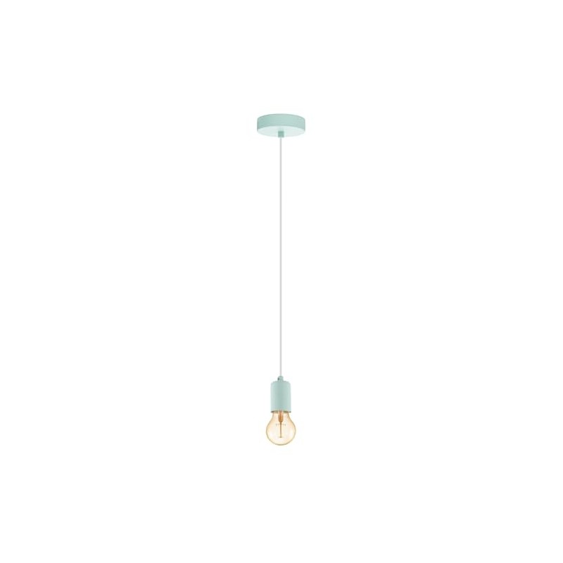 EGLO YORTH-P 60 W Steel Pendant Light, Pastel Light Green