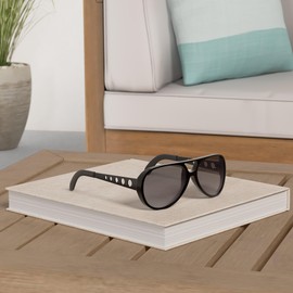 zeroUV Large King of Rock Rock & Roll Aviator Sunglasses (Black)