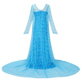 Reliparty - Disfraz y accesorios de princesa de nieve para niñas, color azul 6/130