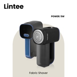 ZEEGMA LINTEE Black Fabric Shaver – 5W Lint Remover with LED Light, LCD Display, 3 Speeds, USB-C Rechargeable, 2 Blade Sets, Velvet Travel Bag – Removes Lint, Bobbles, Pet Hair from Clothes, Upholster