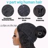 beautkol V Part Wig Human Hair Upgrade Glueless With Elastic