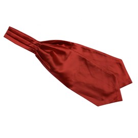 Men's Wine Red Silk Cravat Ties Woven Pure COLOR Ascot Wedding Stunning Neckties