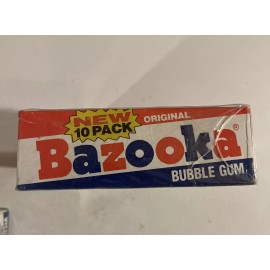 Bazooka Original 1989 Soft Bazooka Bubble Gum Vintage NOS Full Case Of 24 Packs Unopened