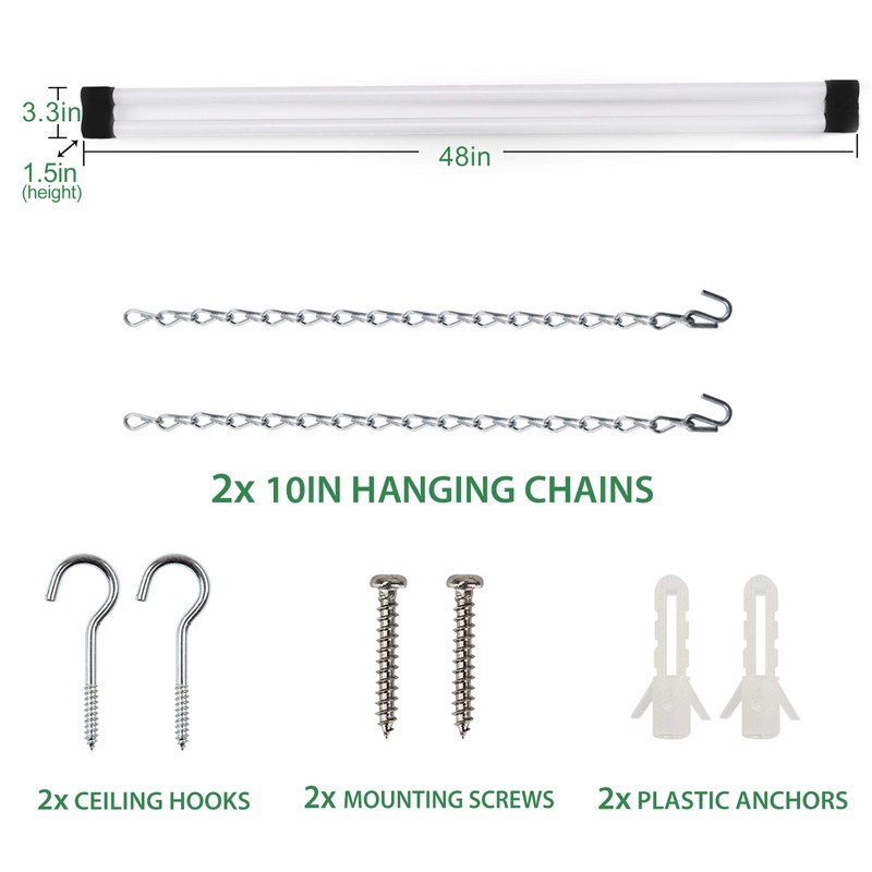 Bbounder 10 Pack Linkable LED Utility Shop Light, 4 FT,