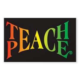 CafePress Teach Peace Rectangle Bumper Sticker Car Decal