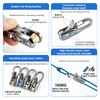 Rope Tightening Tool & Tensioner, 8 Pack Stainless Steel Cord