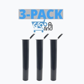 3 Tube Airtight 109 mm 4.75" Black Squeeze Pop Top Containers