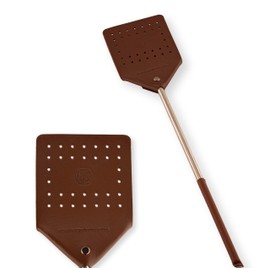 Leather Fly Swatter - Cognac - Pack of 1 - Insect Catcher - Insect Catcher - Insect Catcher - Leather Fly Swatter