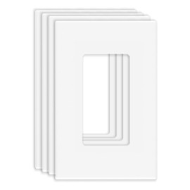 MLLIZH 1-Gang Screwless Decorative Wall Plates, stander-Size Unbreakable Thermoplastic Faceplate Cover for Decorator Receptacle Outlet Switch, White (4 Pack, Single Decorator-White)