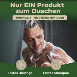 larum sports Solid Shower Soap Men Pine Forest, Solid Shower Gel, Solid Soap Men for Hair, Body, Face, Solid Shampoo Men, Soap Men's Natural Soap Men, 2 x Organic Soap Pieces of 85 g
