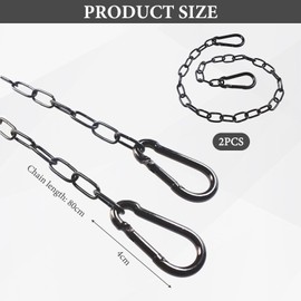 Metal Chain,2pcs Chain Lock,Gate Chain, Gate Chain Lock for Outdoor Fence Stainless Steel Gate Link Chain Lock Suitable for Outdoor Fences Pet Cages Horse Goat and Cattle Corral Supplies(80cm)