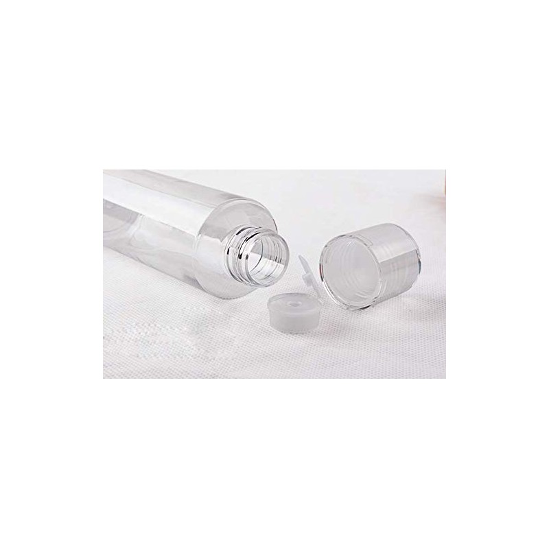 4 x 150ml Empty Clear Travel Bottles with Flip Lid