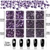 LPBeads 6400 Pieces Hotfix Rhinestones Tanzanite Flat Back 5 Mixed