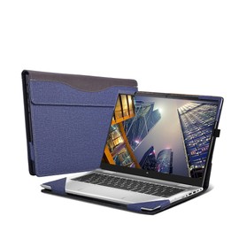 Laptop Cover for HP ProBook x360 435 G7 G8 G9 G10| HP EliteBook 840 14 inch G9| EliteBook 845 14 inch G9 Notebook .All Inclusive Drop Case 14" PU Leather Inside Pocket Cover (Blue)