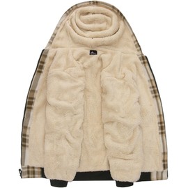 onedog Mens Zip Up Hoodies Fleece Sherpa Lined Sweatshirt Winter Warm Jacket Khaki L