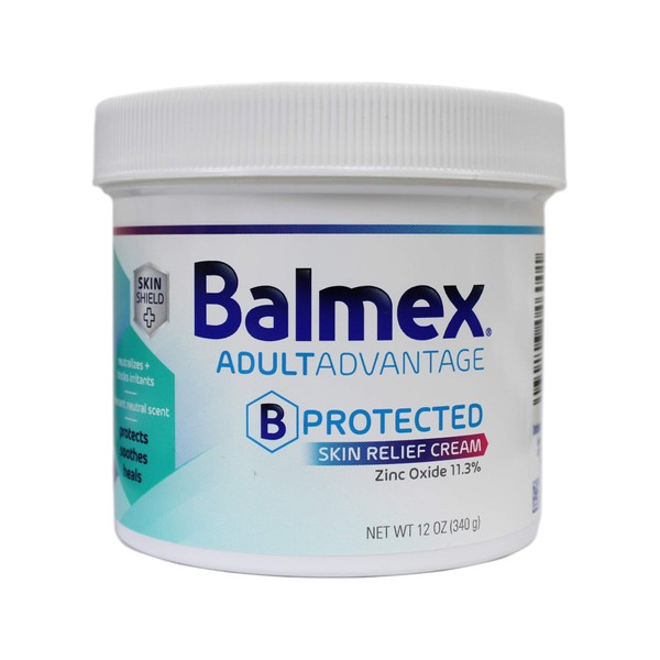 Balmex Adult Care Rash Cream 11.3% Zinc Oxide 12 Ounce