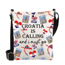 WSNANG Croatia Travel Gift Croatia Lover Travel Makeup Bag Croatia Vacation Souvenir Cosmetic Bag Welcome to Croatia Gift (Croatia CB)