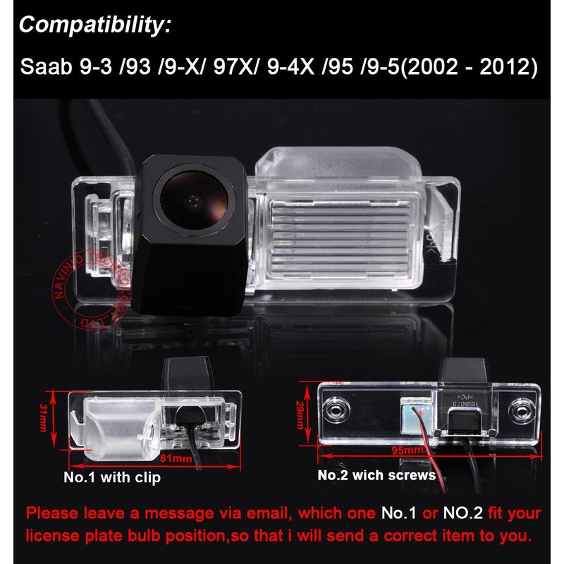 Navinio Rear View Back Up Reverse Parking Camera in License