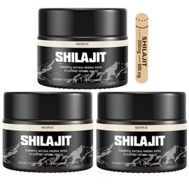 Shilajit Pure Himalayan Organic Shilajit Resin, Natural Shilajit Resin with Fulvic Acid, 85+ Trace Minerals, Organic Ayurvedic Blend for Energy & Immune System Support, 30 Grams (3 Pcs)