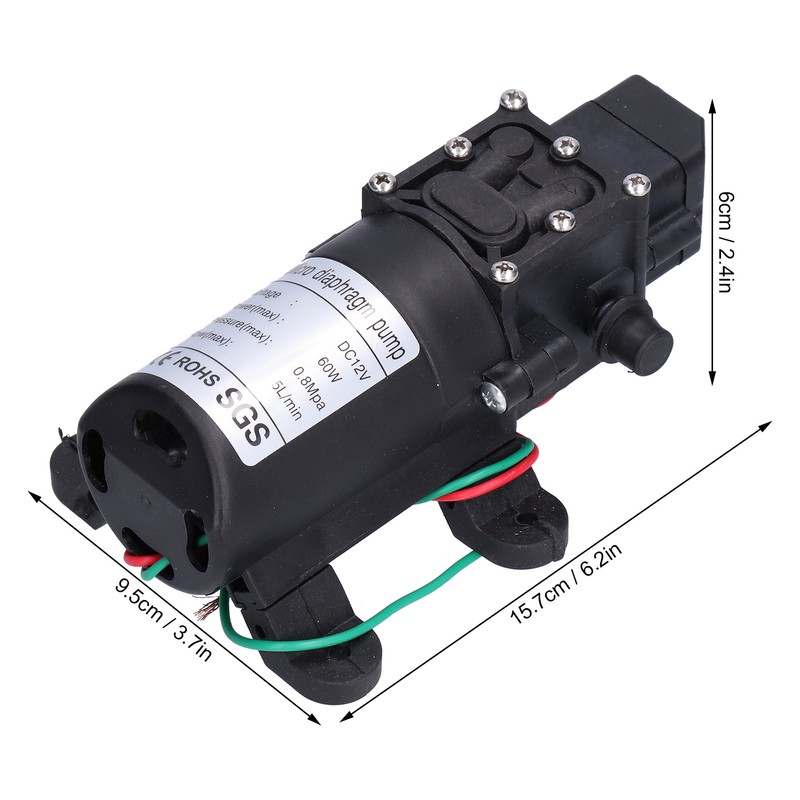 12V Water Pressure Diaphragm Pump 60W Self Priming Booster Sprayer